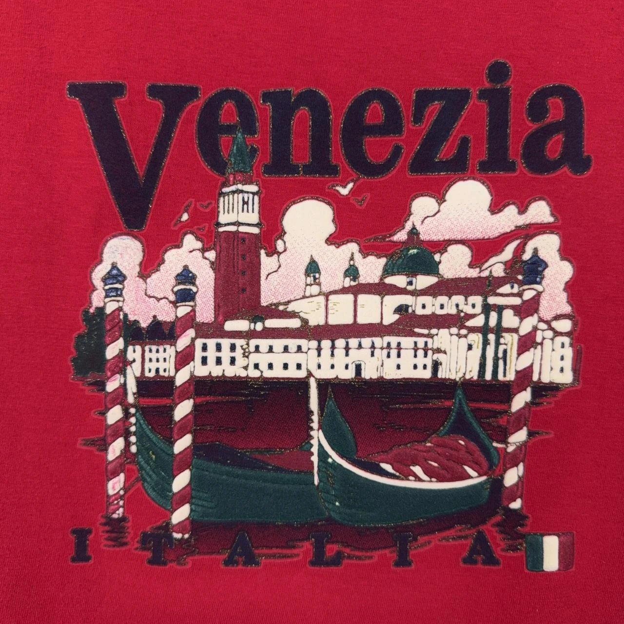 Camiseta Gráfica Vintage Venezia Itália Vermelha Tamanho P – photo 3